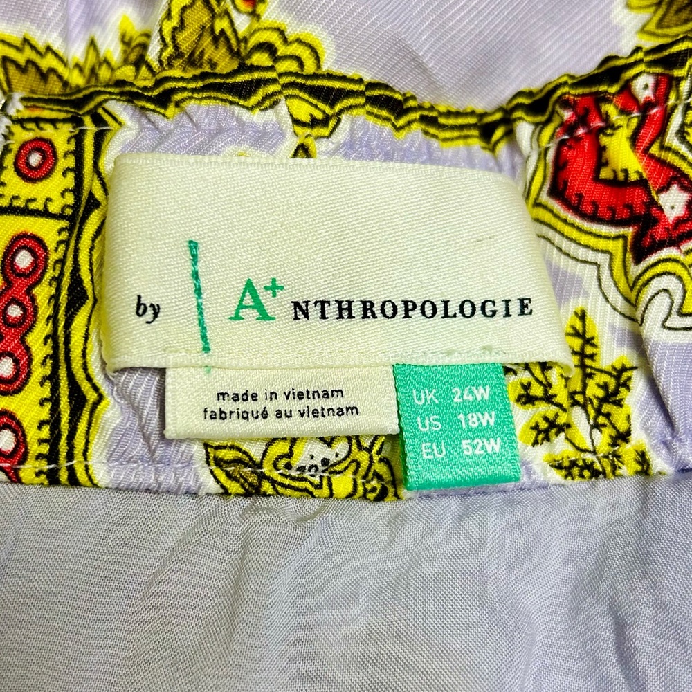 Anthropologie Womens Maeve Echarpe Medallion Scarf Print Lined Pleater Skirt 18W - Picture 4 of 9